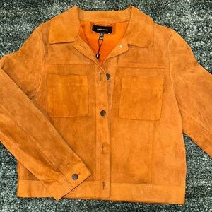Karen millen Suede Jacket in burnt orange color